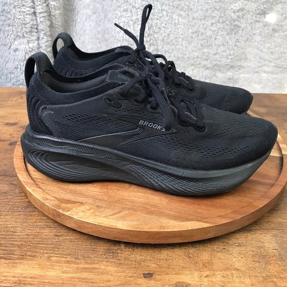 Brooks Adrenaline 25 GTS Sneakers Women 8B Triple Black Running Shoes